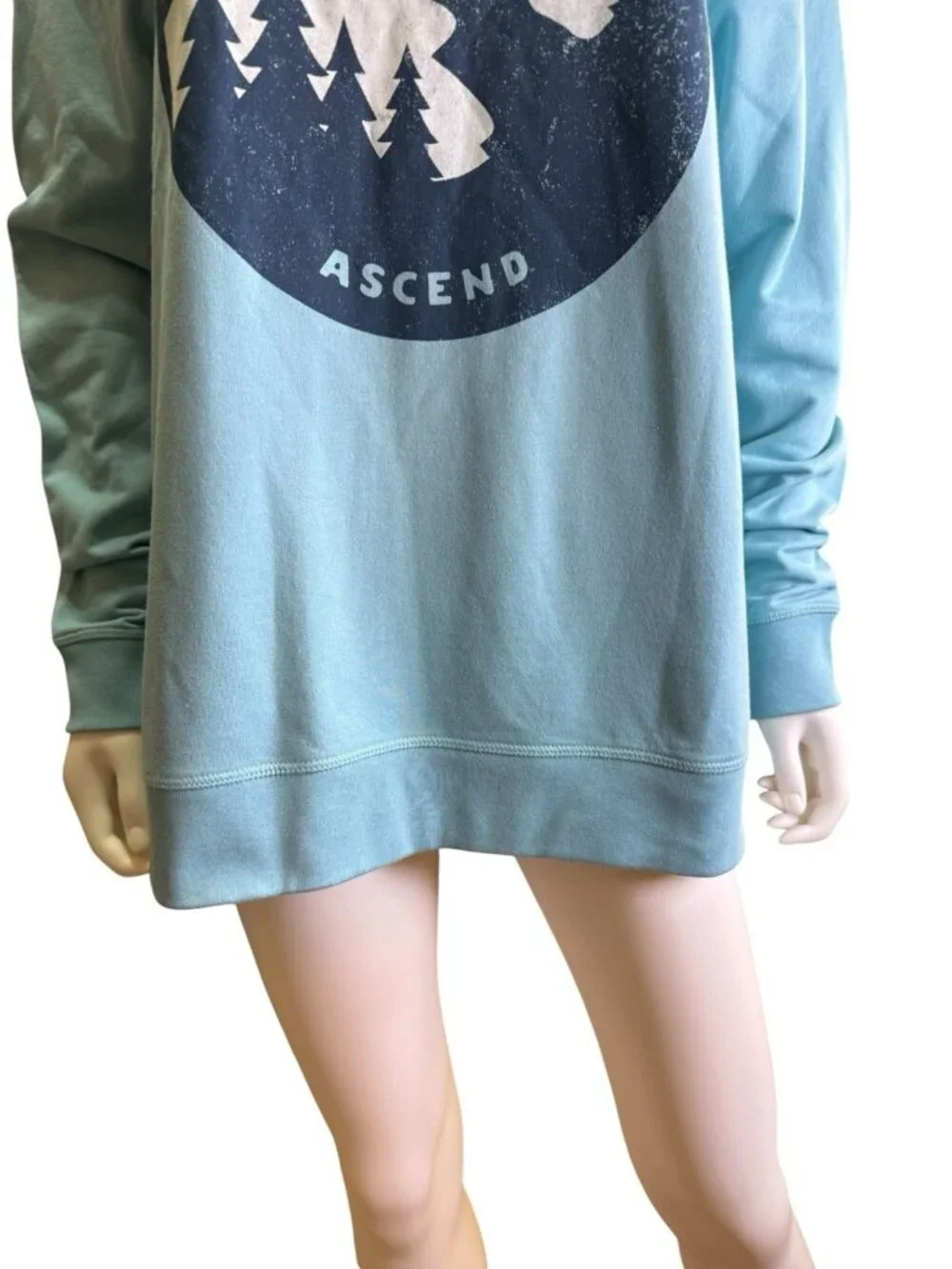 Ascend Womens To and Fro Sunset Mountain Graphic Sweatshirt Blue Size Xl NWT